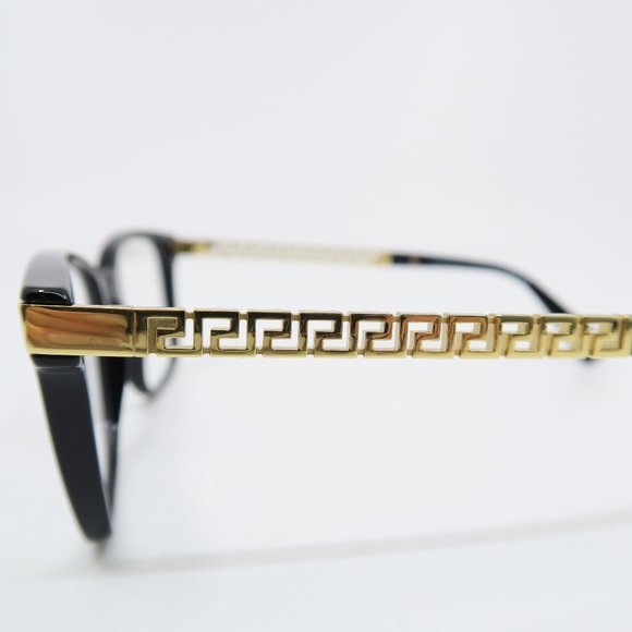 Versace Mod. 3340-U GB1 53mm Black-Gold Greek Key, New Women's Eyeglasses. - Picture 6 of 10